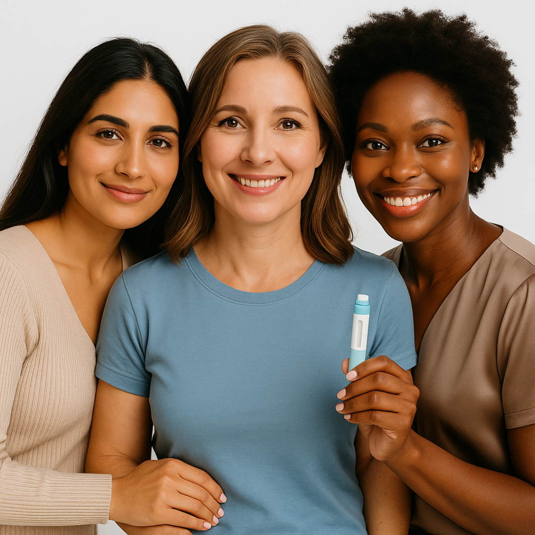 female womans holding mounjaro ozempic pen at home